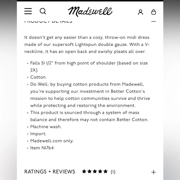 Madewell Lightspun V-neck Midi Dress - Picture 11 of 11